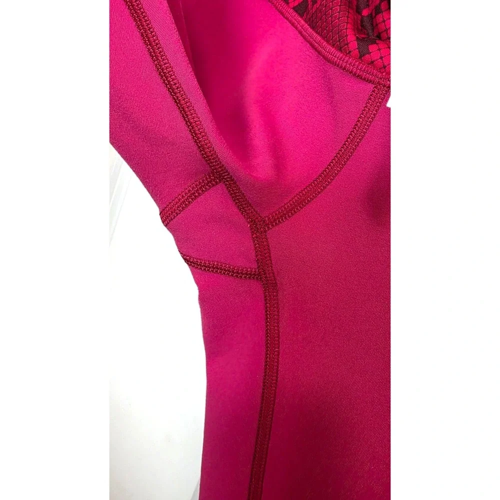 Lululemon Pink High-Waisted Leggings Red Snakeskin Print Waistband Size 6 - Picture 7 of 8